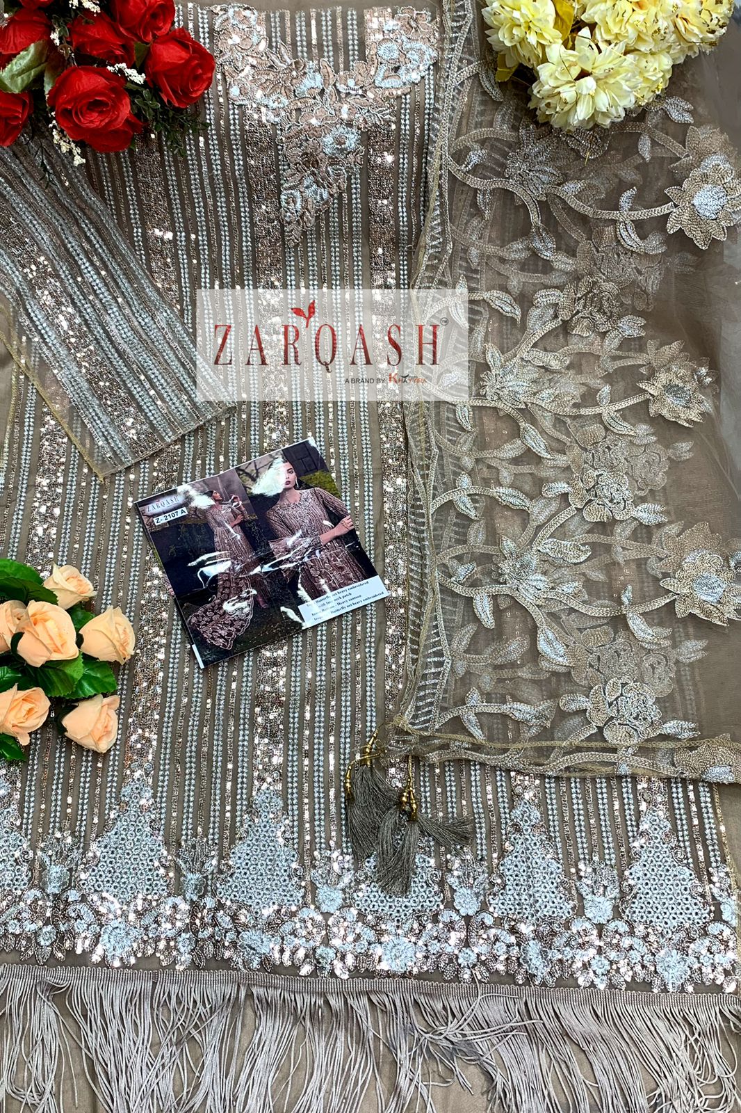 Zarqash Sana Safinaz 2107 Heavy Wedding Wear Pakistani Salwar Kameez Collection